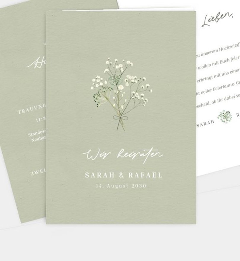 Einladungskarte Hochzeit Schleierkraut