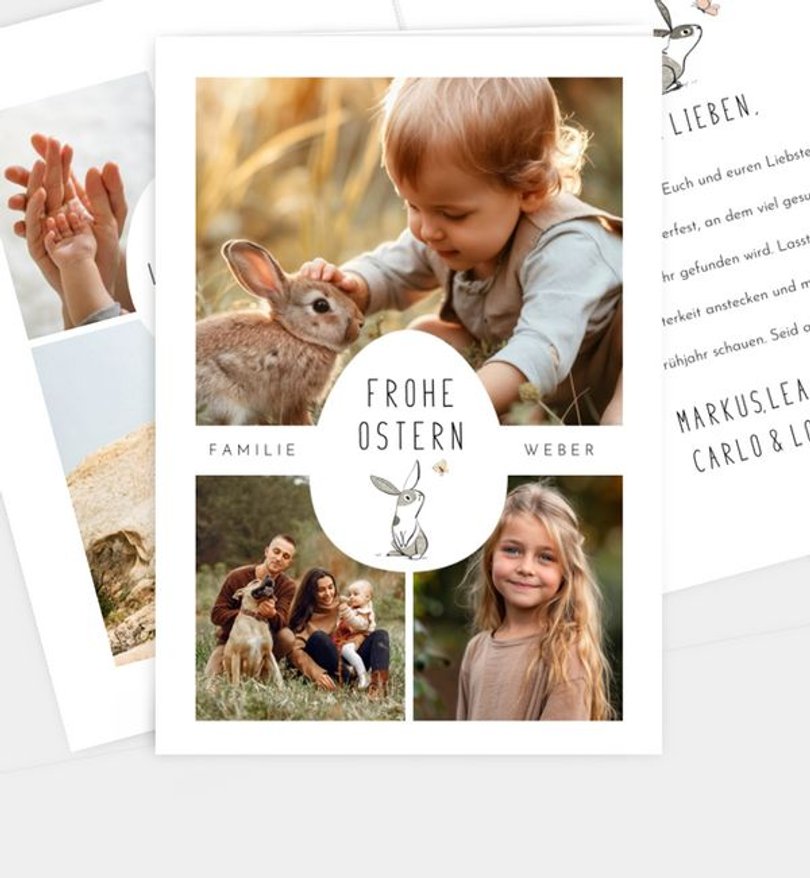 Grußkarte Ostern Hoppla Hop