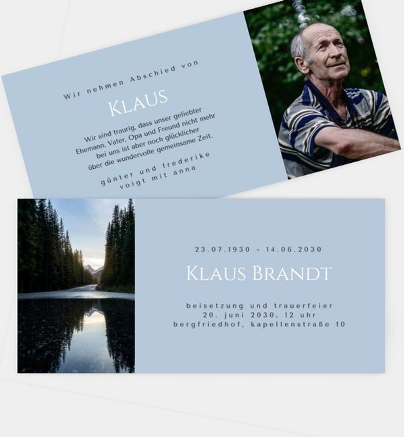 Trauerkarte Trauer Naturfreund