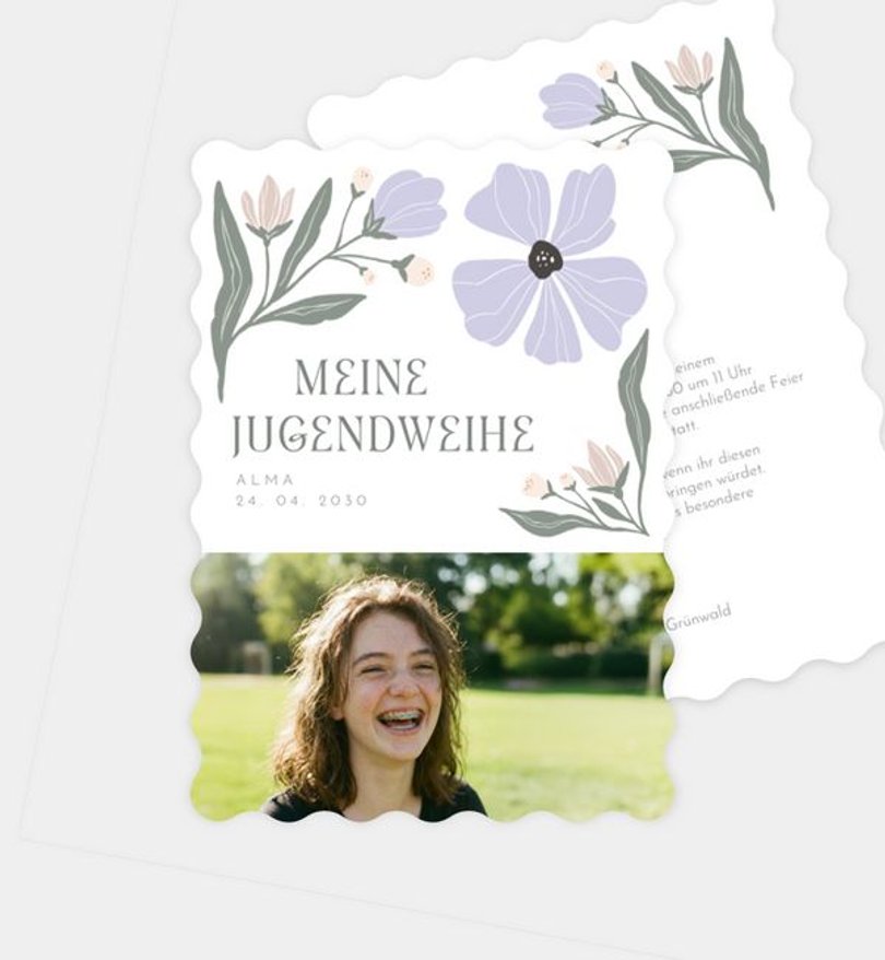 Einladungskarte Jugendweihe Modern Floral