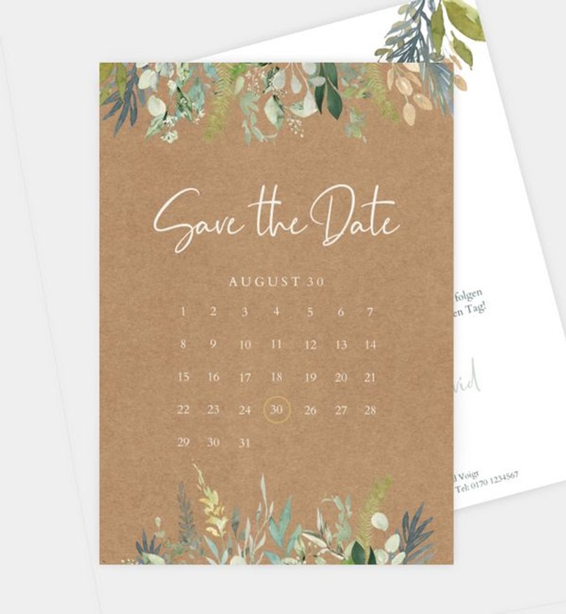 Save-The-Date Karte Hochzeit Wiesenbouquet