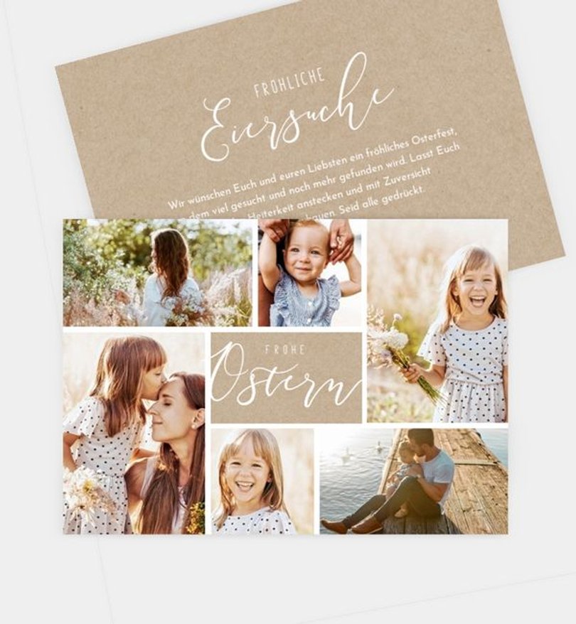 Grußkarte Ostern Ostercollage · Vintage