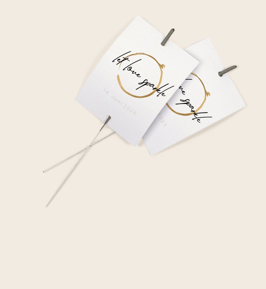 Wunderkerzenetiketten für Ihre Hochzeit