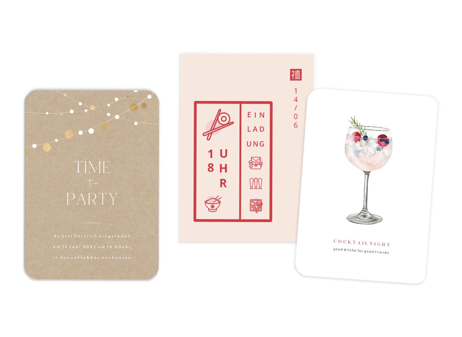 Einladungskarten zur Sommerparty