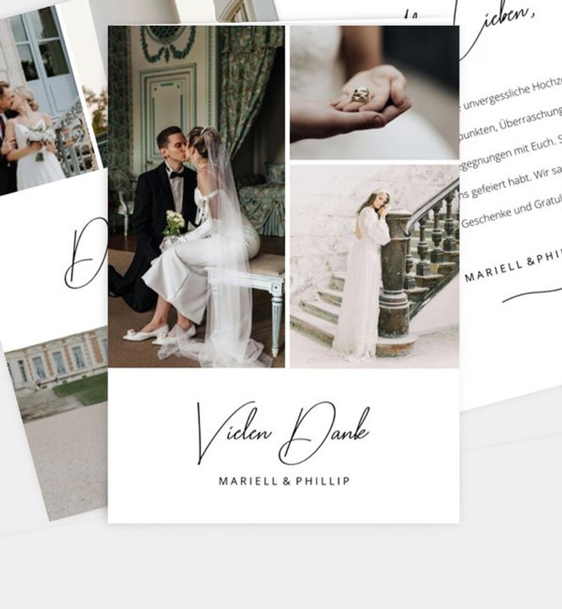 Dankeskarte Hochzeit Clean Elegance