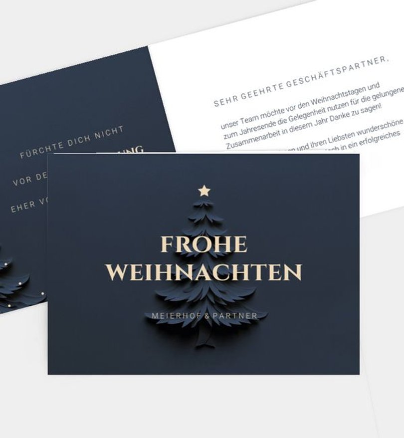 Weihnachtskarte Weihnachten geschäftlich Papertree