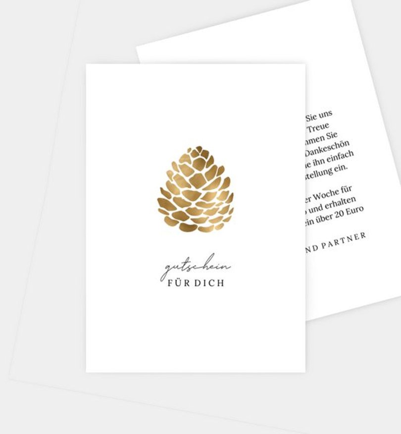 Gutscheinkarte Geschäftlich Tannenzapfen