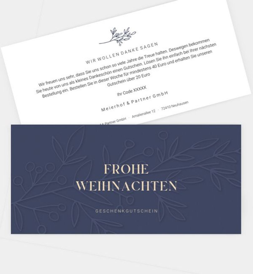 Gutscheinkarte Geschäftlich Festive Elegance