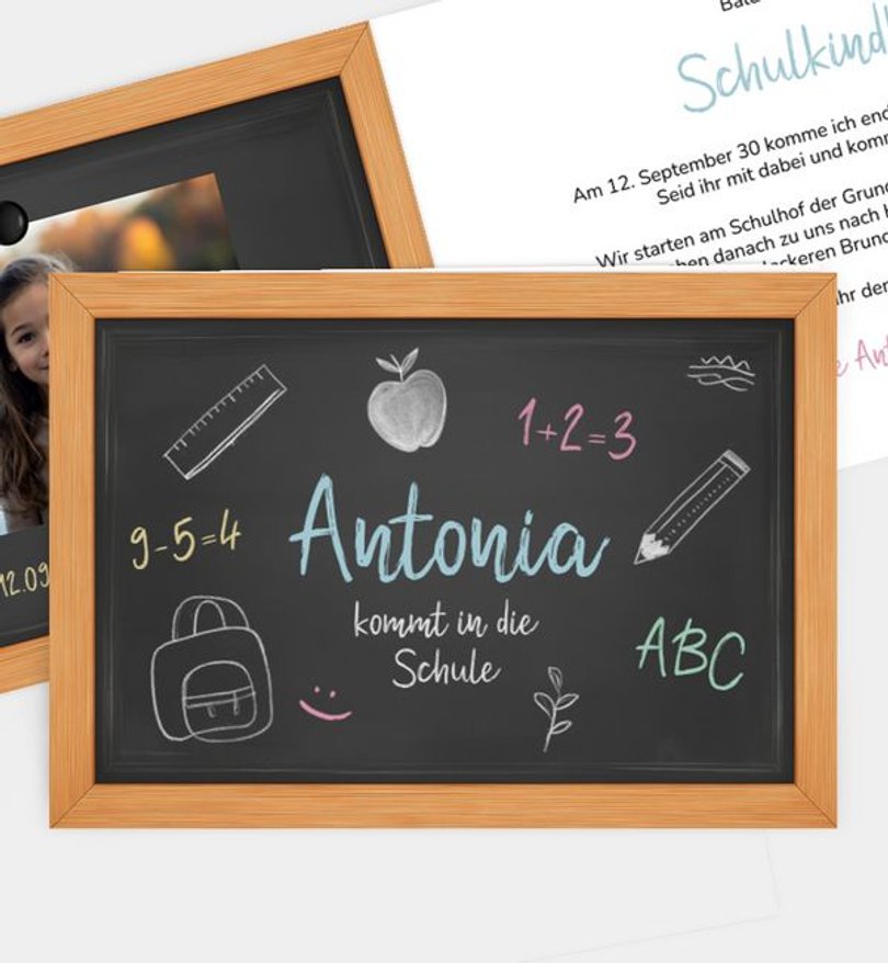 Einladungskarte Einschulung Große Tafel