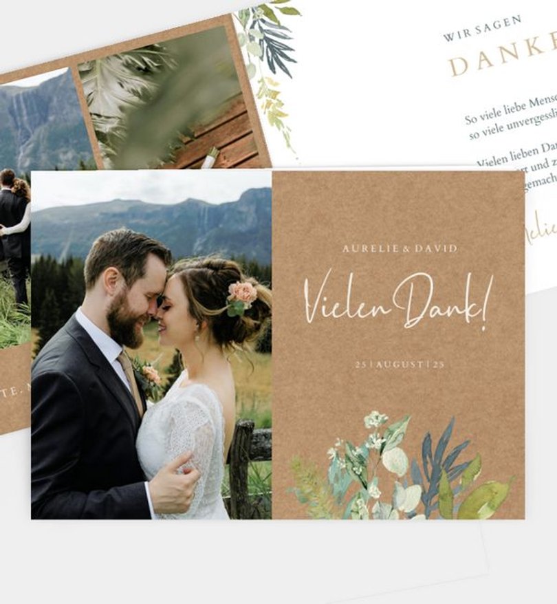 Dankeskarte Hochzeit Wiesenbouquet