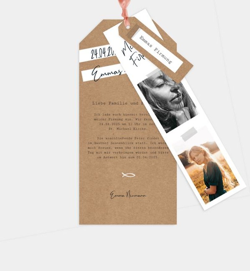 Einladungskarte Firmung Handmade