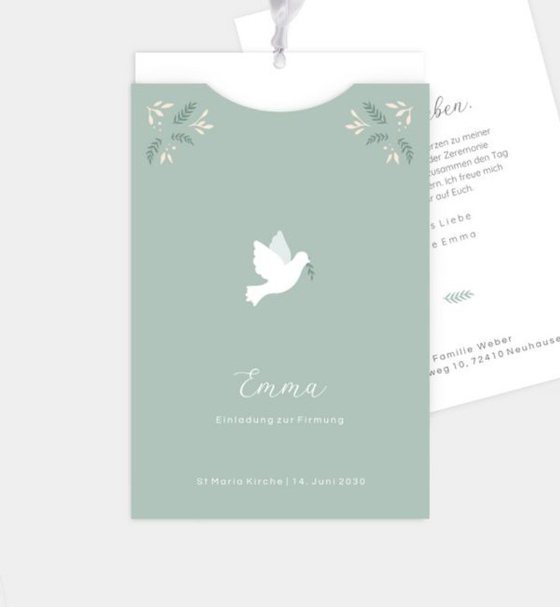 Einladungskarte Firmung Flying Bird