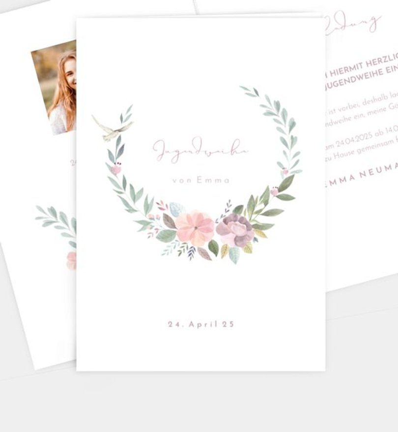Einladungskarte Jugendweihe Im Garten