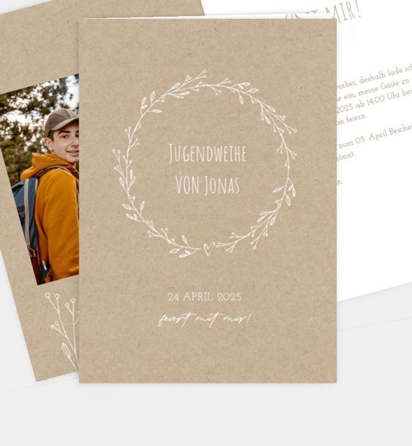 Einladungskarte Jugendweihe Rustique Garden