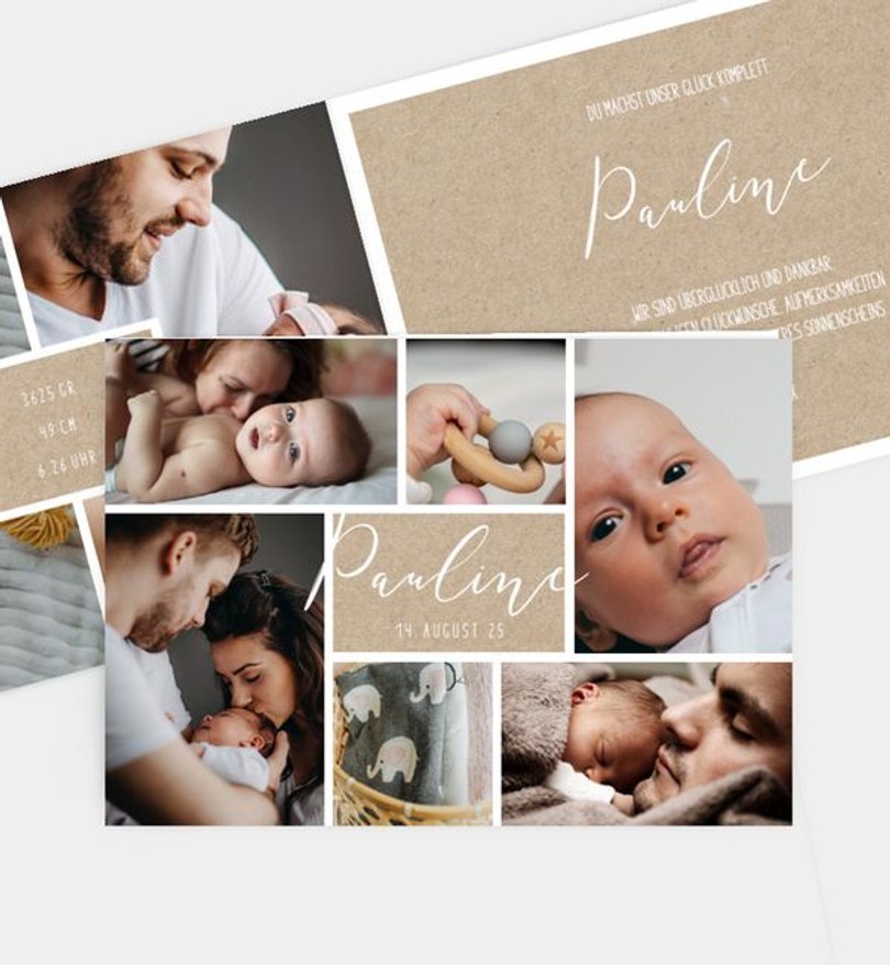 Geburtsanzeige Geburt Einzelstück - Crafty