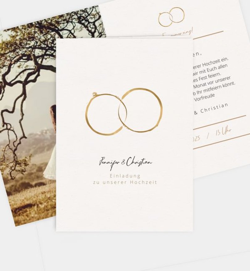 Einladungskarte Hochzeit Ringe