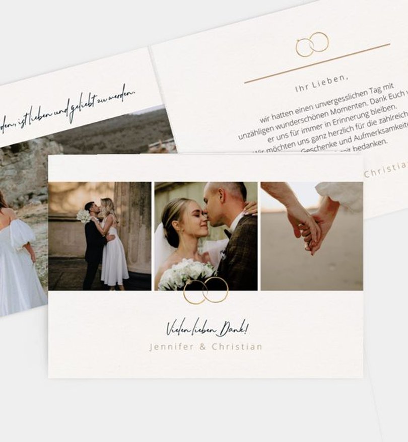 Dankeskarte Hochzeit Ringe