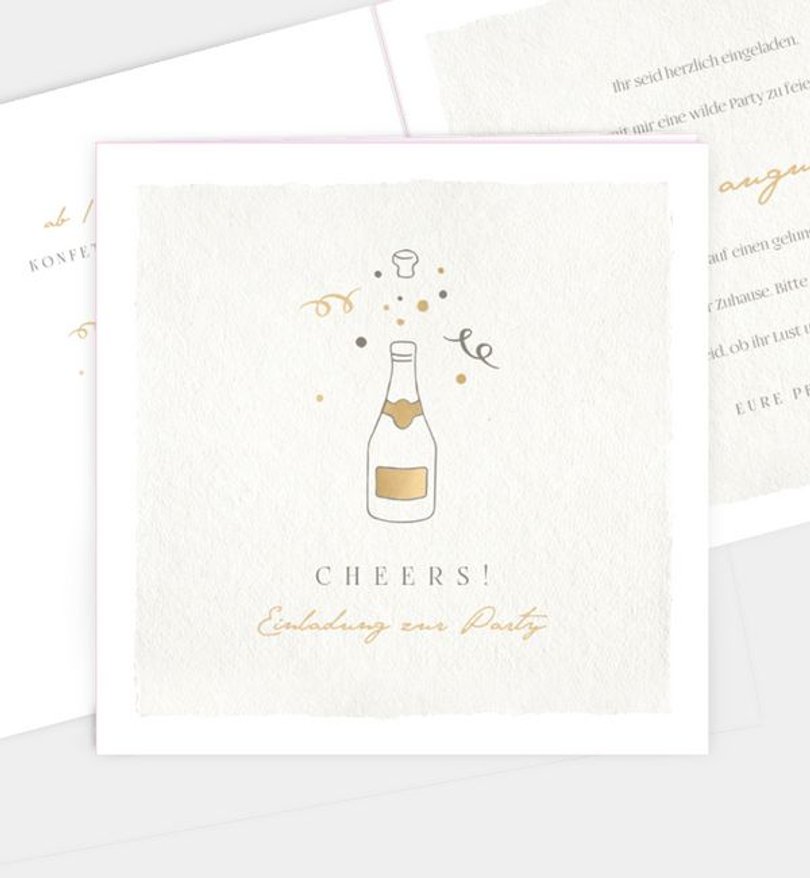 Einladungskarte Party Champagne