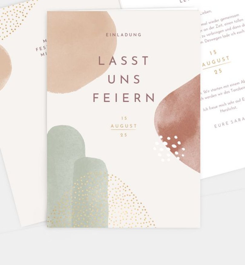 Einladungskarte Party Watercolor Art