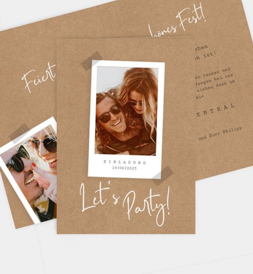 Einladungskarte Party Handmade