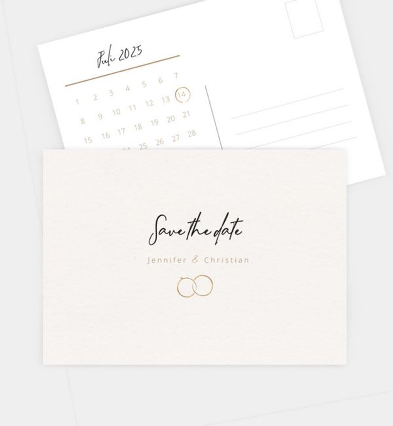 Save-The-Date Karte Hochzeit Ringe