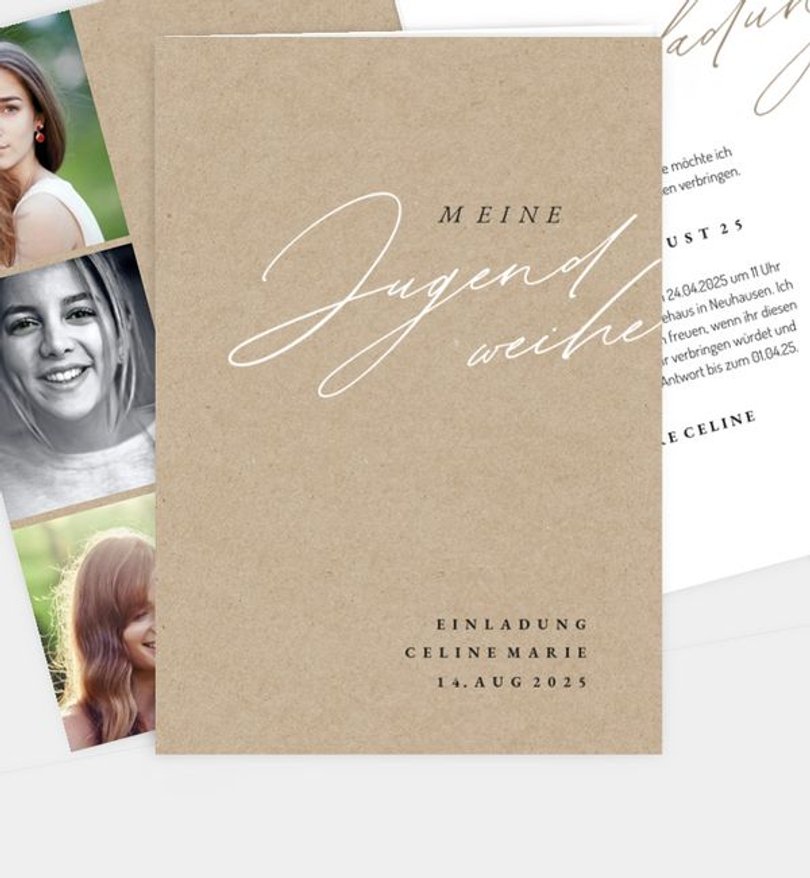 Einladungskarte Jugendweihe Special day · Crafty