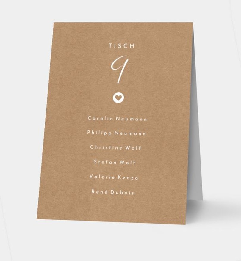 Gruppentischkarte Hochzeit Easy Wedding