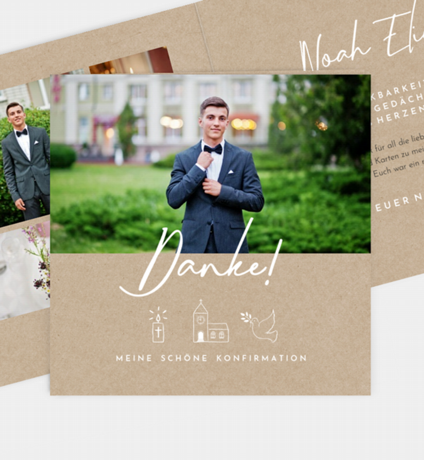 Dankeskarte Konfirmation Crafty Icons