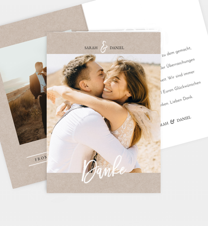 Dankeskarte Rosegold Crafty