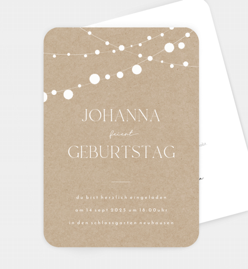 Geburtstagseinladung Girlande klassisch