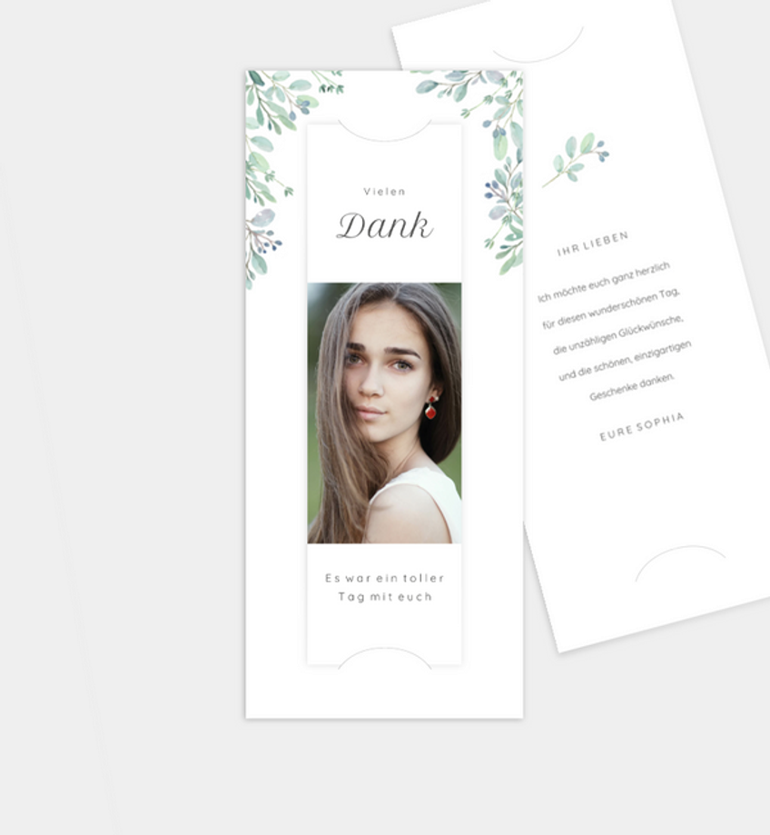 Dankeskarte Konfirmation Grüner Kranz