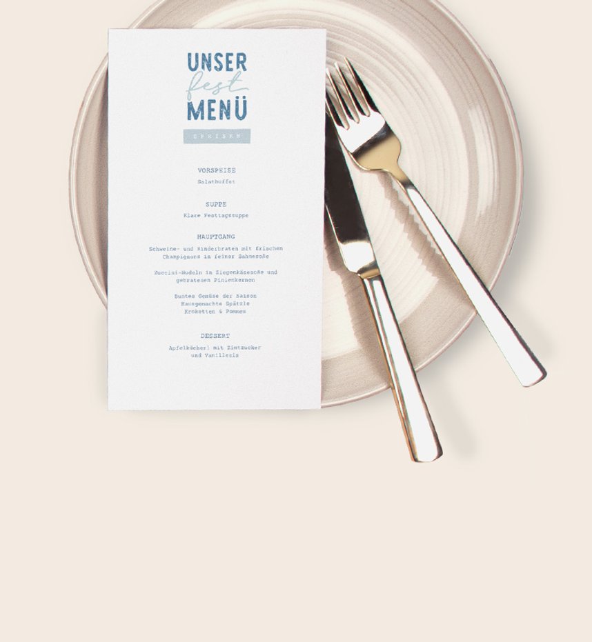 Konfirmation Menükarten