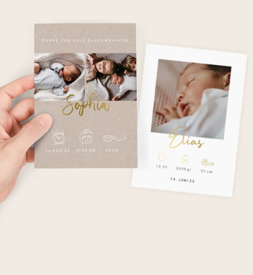 Dankeskarten Geburt